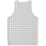 White Tattersall Pattern Print Men's Tank Top