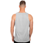 White Tattersall Pattern Print Men's Tank Top