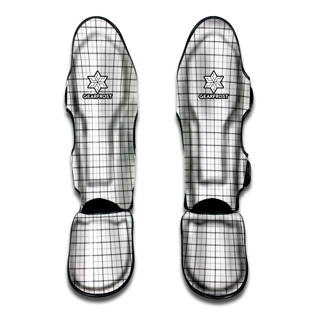 White Tattersall Pattern Print Muay Thai Shin Guard