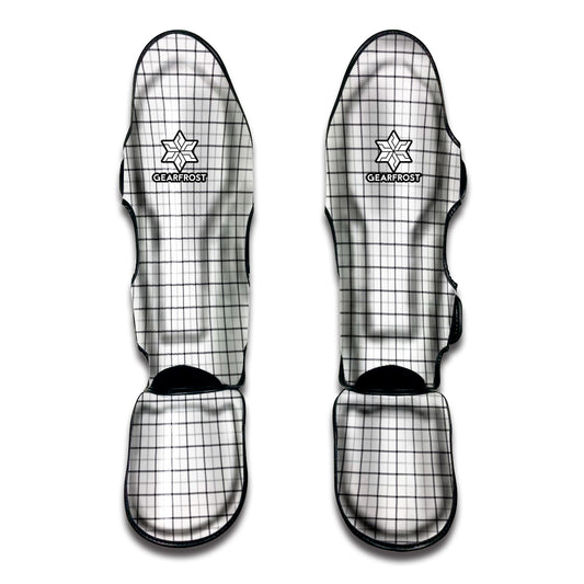 White Tattersall Pattern Print Muay Thai Shin Guard