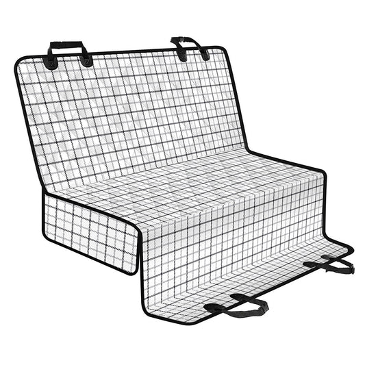 White Tattersall Pattern Print Pet Car Back Seat Cover