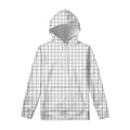 White Tattersall Pattern Print Pullover Hoodie