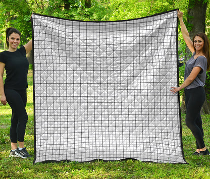 White Tattersall Pattern Print Quilt