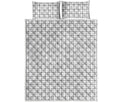 White Tattersall Pattern Print Quilt Bed Set