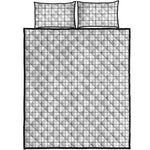 White Tattersall Pattern Print Quilt Bed Set
