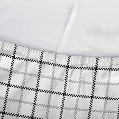 White Tattersall Pattern Print Sofa Cover