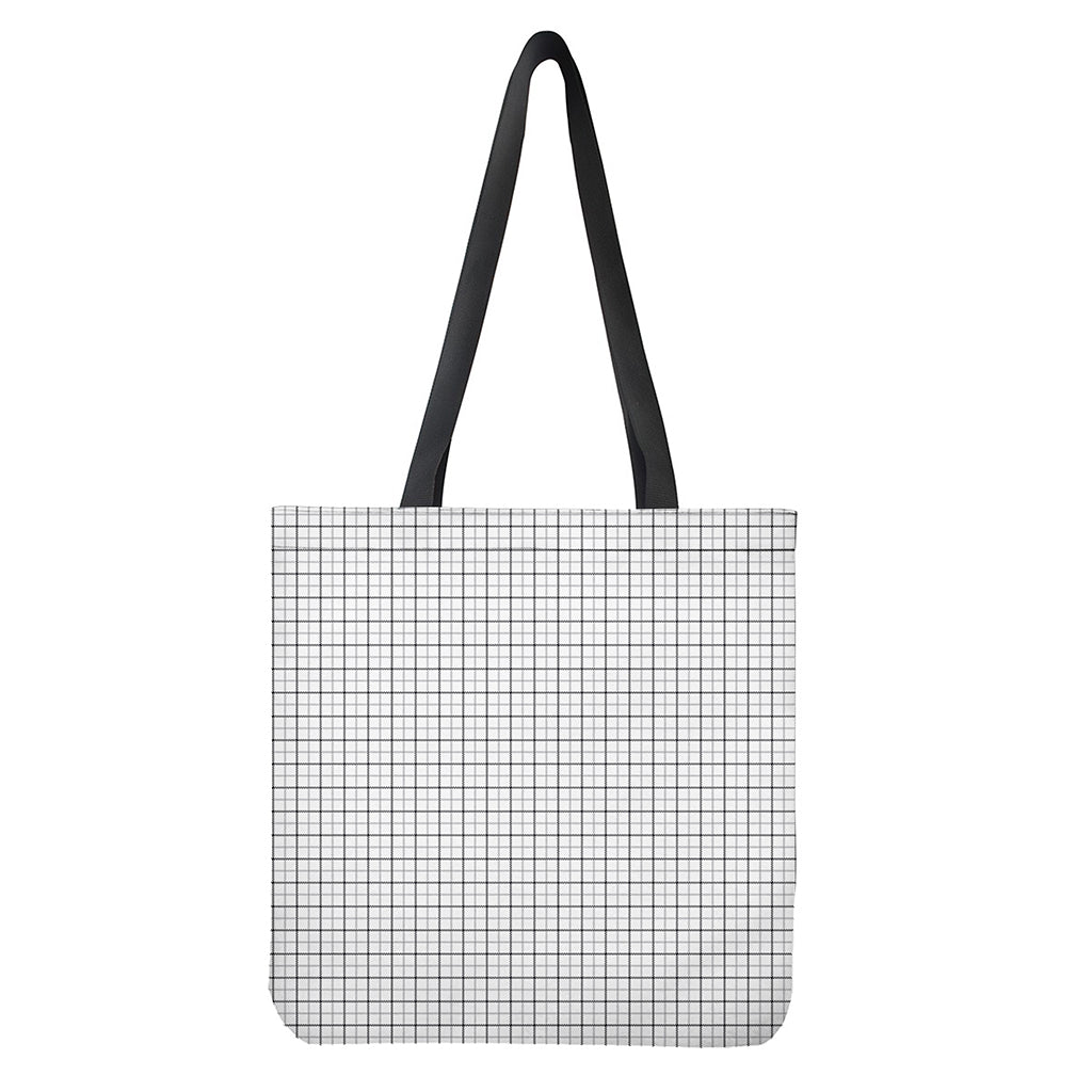 White Tattersall Pattern Print Tote Bag