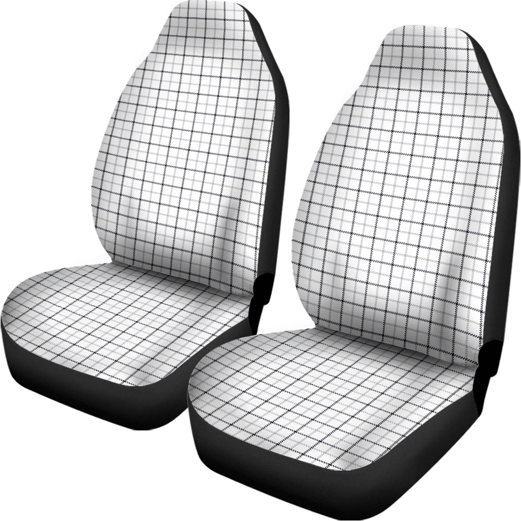 White Tattersall Pattern Print Universal Fit Car Seat Covers
