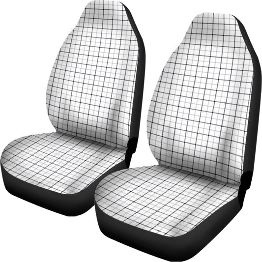 White Tattersall Pattern Print Universal Fit Car Seat Covers