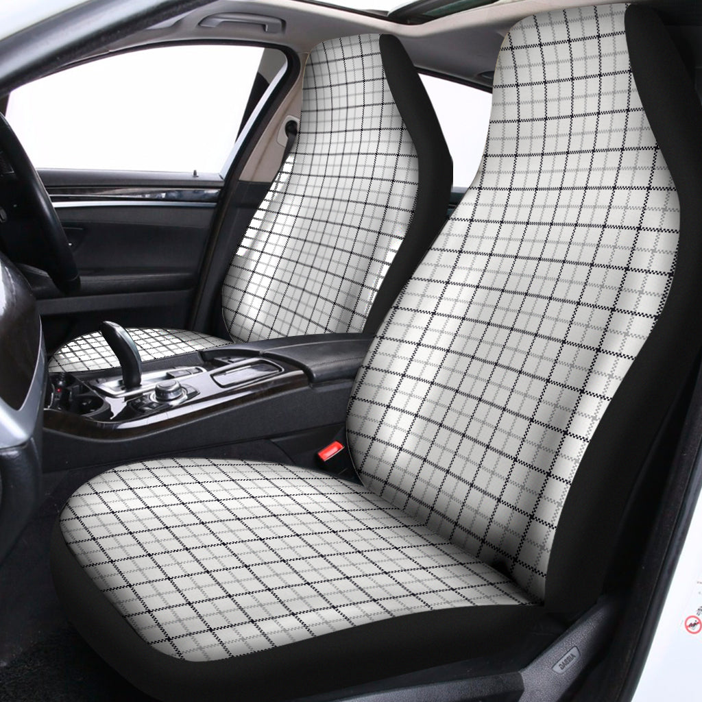 White Tattersall Pattern Print Universal Fit Car Seat Covers