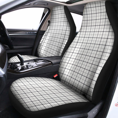 White Tattersall Pattern Print Universal Fit Car Seat Covers