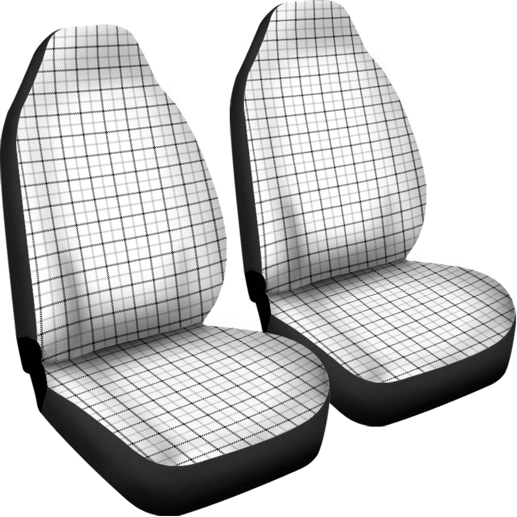 White Tattersall Pattern Print Universal Fit Car Seat Covers