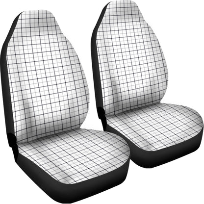 White Tattersall Pattern Print Universal Fit Car Seat Covers