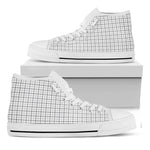 White Tattersall Pattern Print White High Top Shoes