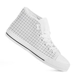 White Tattersall Pattern Print White High Top Shoes