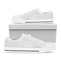 White Tattersall Pattern Print White Low Top Sneakers