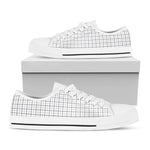 White Tattersall Pattern Print White Low Top Shoes