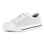 White Tattersall Pattern Print White Low Top Shoes