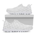 White Tattersall Pattern Print White Running Shoes