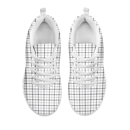 White Tattersall Pattern Print White Sneakers