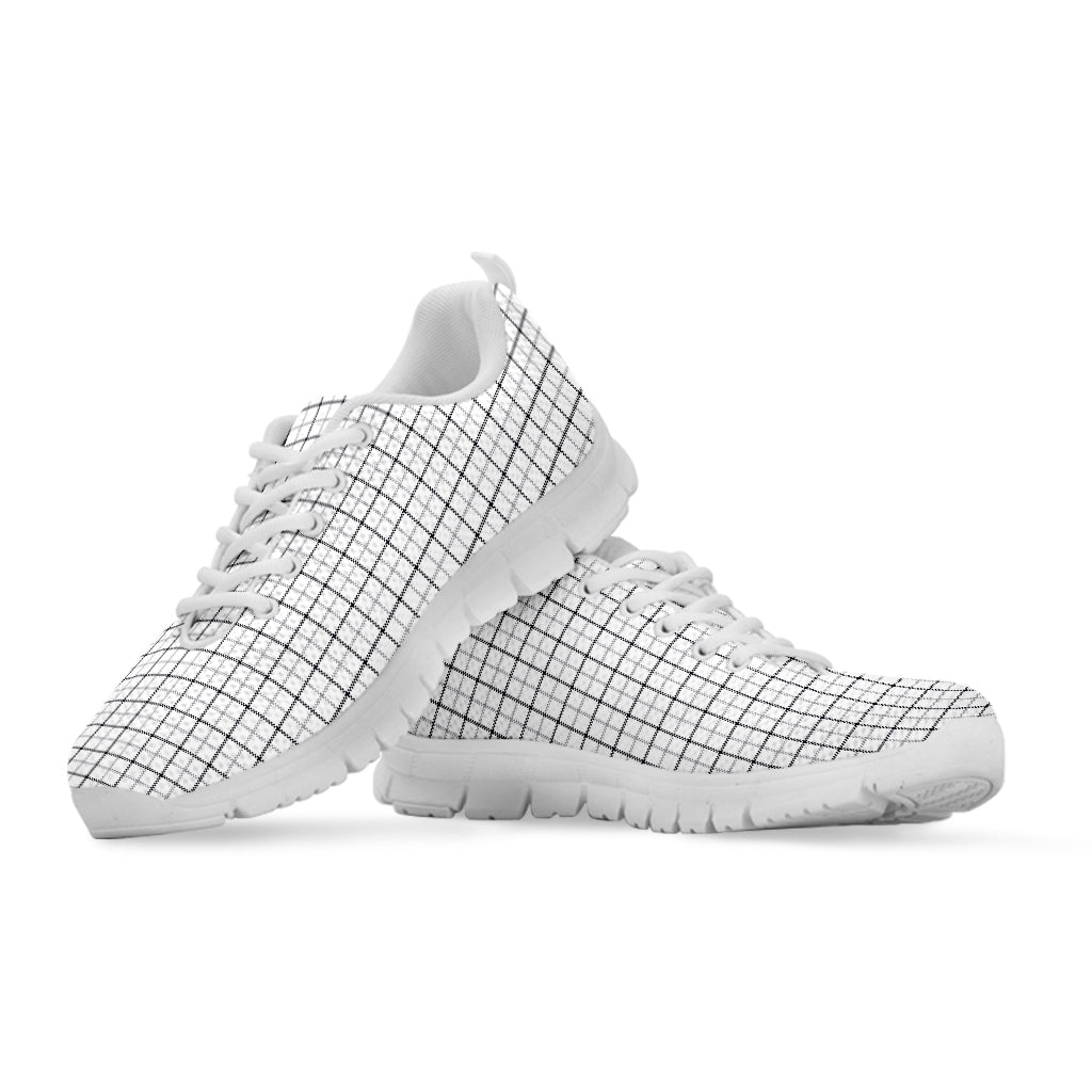 White Tattersall Pattern Print White Sneakers