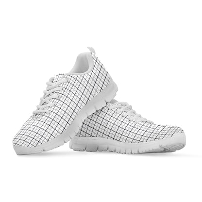 White Tattersall Pattern Print White Sneakers