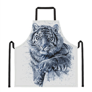 White Tiger Painting Print Apron