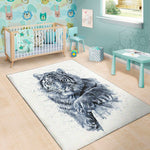 White Tiger Painting Print Area Rug
