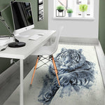 White Tiger Painting Print Area Rug