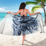 White Tiger Painting Print Beach Sarong Wrap