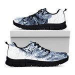 White Tiger Painting Print Black Sneakers