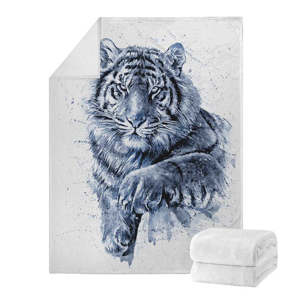 White Tiger Painting Print Blanket