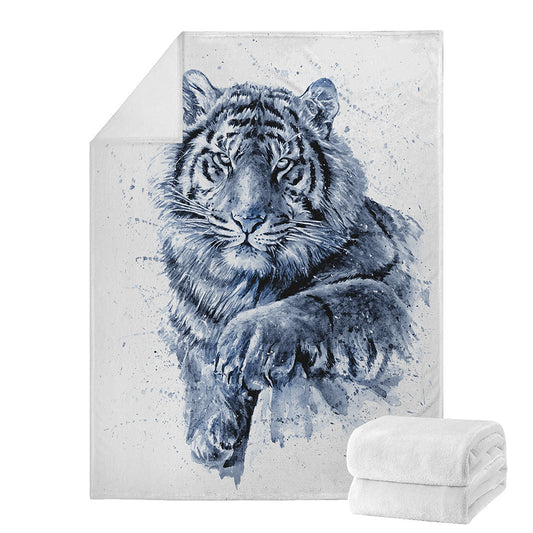 White Tiger Painting Print Blanket