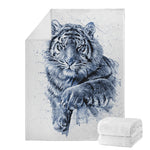 White Tiger Painting Print Blanket