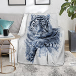 White Tiger Painting Print Blanket