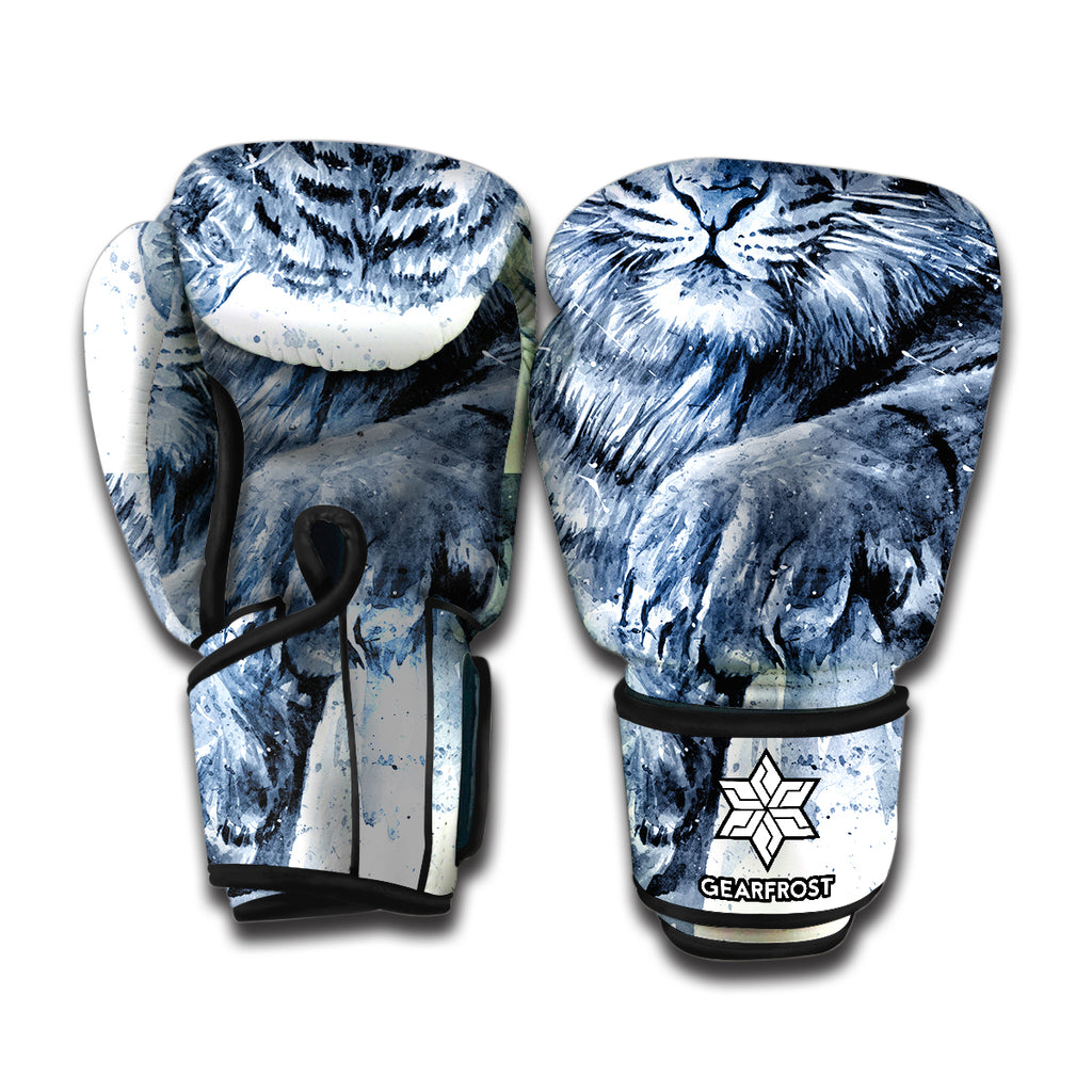 Blue And Green Stained Glass Print Boxing Gloves – GearFrost