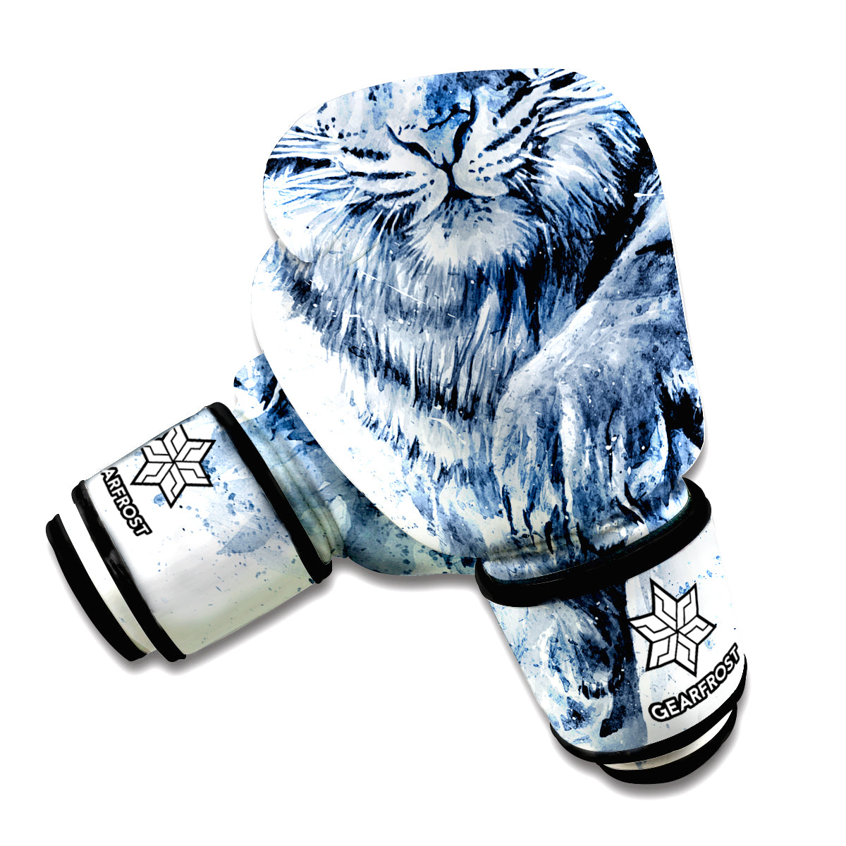 White Tiger Painting Print Boxing Gloves