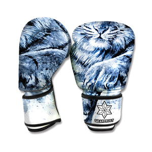 White Tiger Painting Print Boxing Gloves