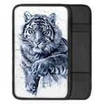 White Tiger Painting Print Car Center Console Cover