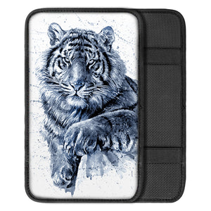 White Tiger Painting Print Car Center Console Cover