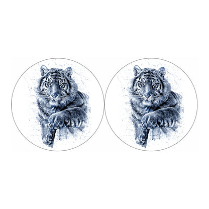 White Tiger Painting Print Car Coasters