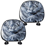 White Tiger Painting Print Car Headrest Covers
