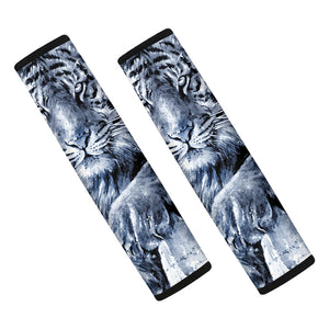 White Tiger Painting Print Car Seat Belt Covers