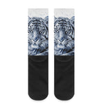 White Tiger Painting Print Crew Socks