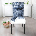 White Tiger Painting Print Dining Chair Slipcover