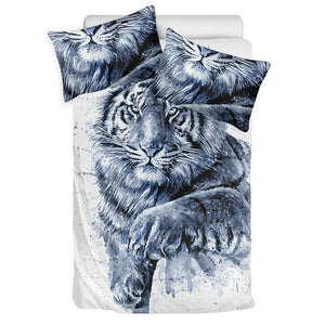 White Tiger Painting Print Duvet Cover Bedding Set