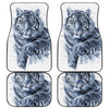 White Tiger Painting Print Front and Back Car Floor Mats