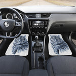 White Tiger Painting Print Front and Back Car Floor Mats