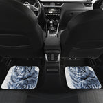 White Tiger Painting Print Front and Back Car Floor Mats