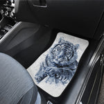 White Tiger Painting Print Front and Back Car Floor Mats